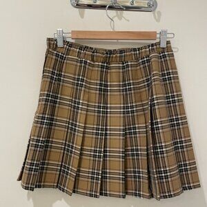 Brown Plaid Skirt – Size S